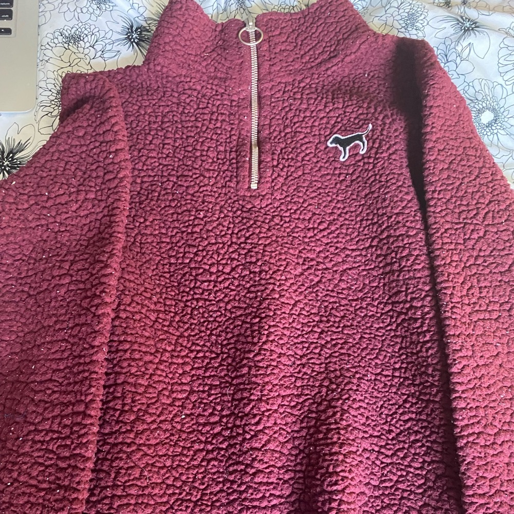vs pink half zip